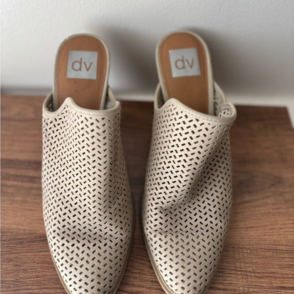 DV by Dolce Vita Cream Perforated Mules